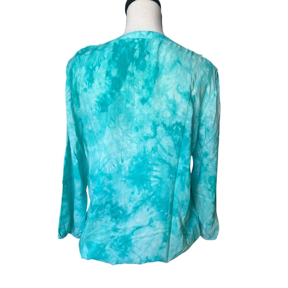 Grand & Greene Top Long Sleeve 3 Button V-Neck Boho Blouse Women's Large - Picture 3 of 6